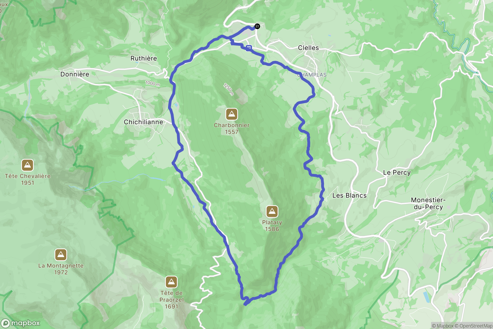 Clelles : carte du parcours de randonnée - France
