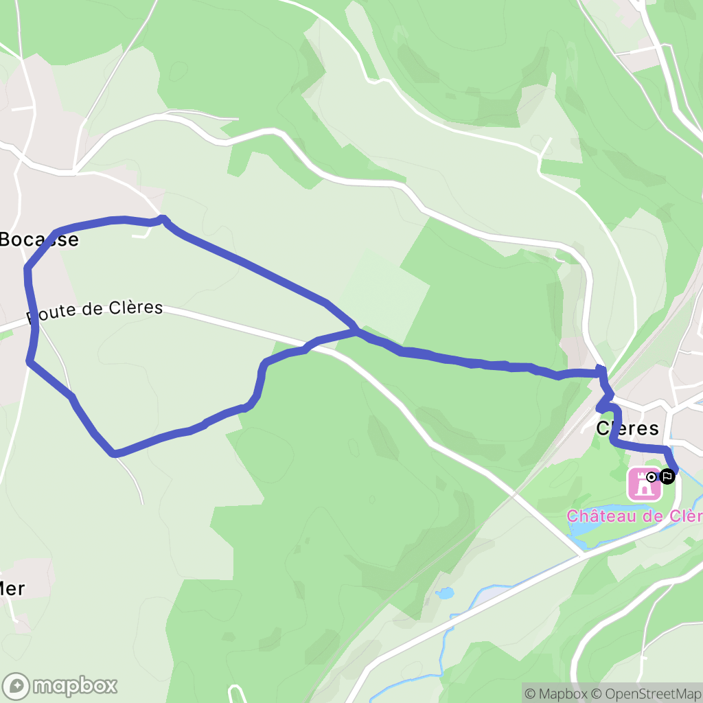 Clères : carte du parcours de randonnée - France