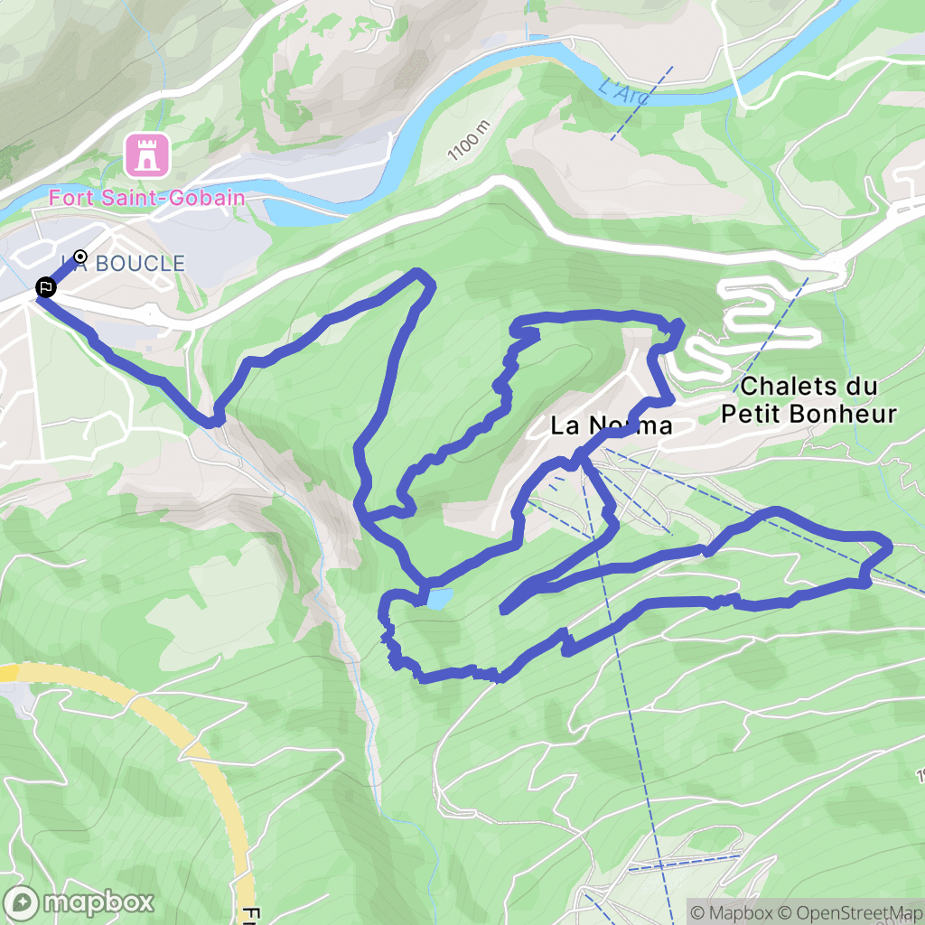 Modane : carte du parcours de randonnée - France