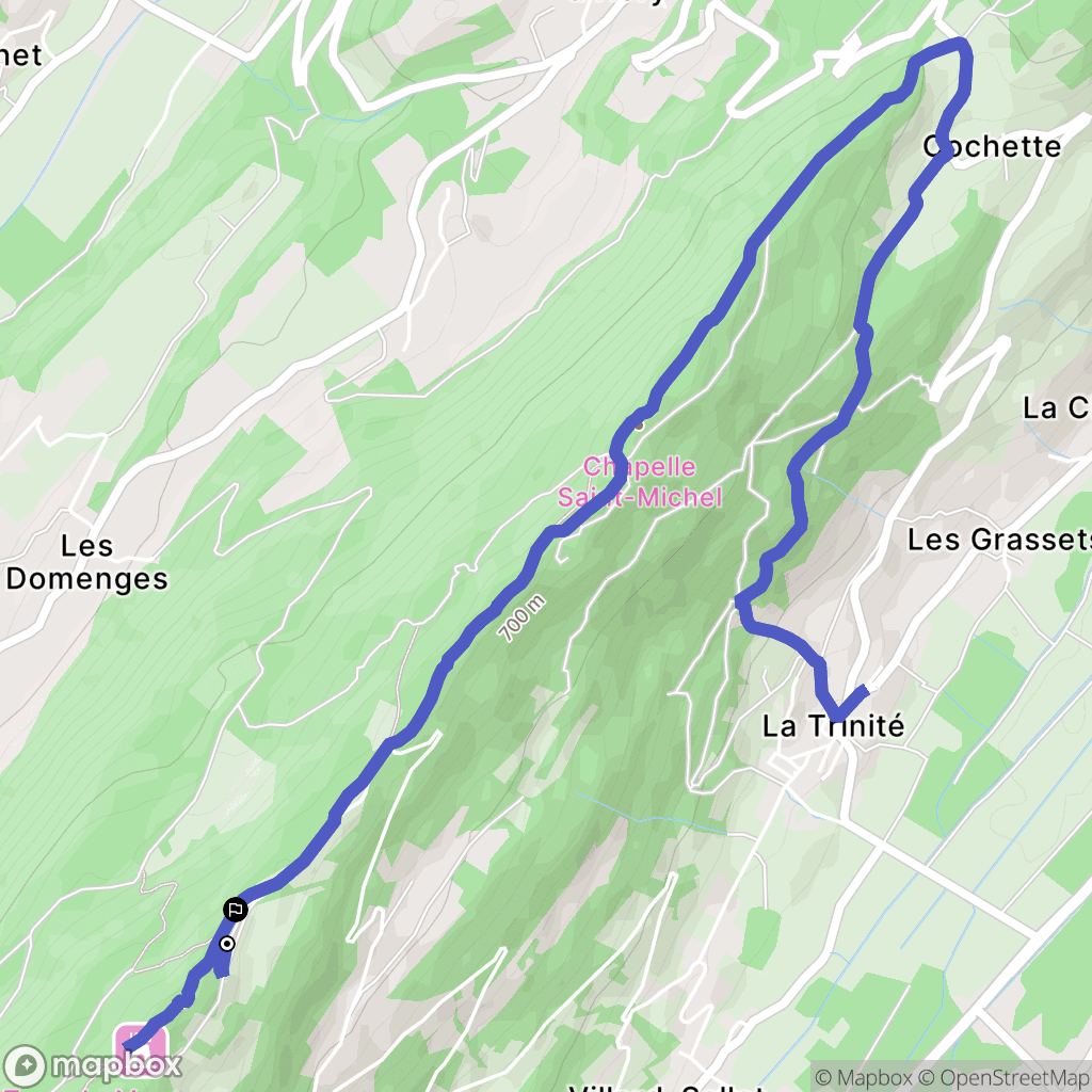 Villard-Sallet : carte du parcours de randonnée - France