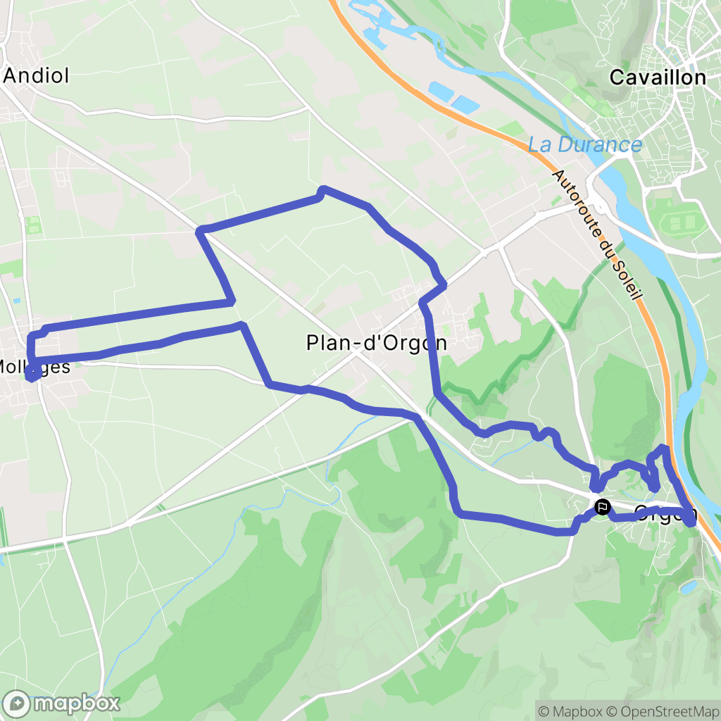 Orgon : carte du parcours de randonnée - France