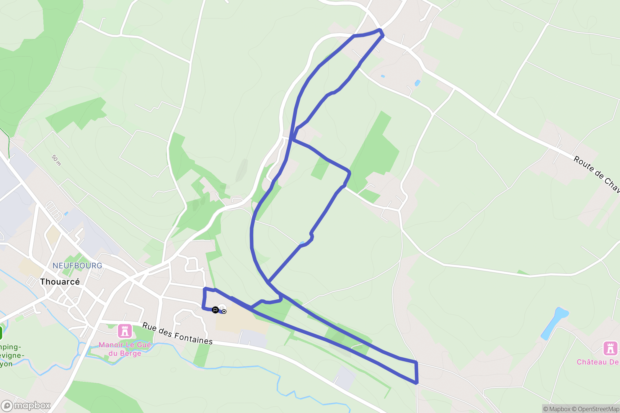 Bellevigne-en-Layon : carte du parcours de randonnée - France
