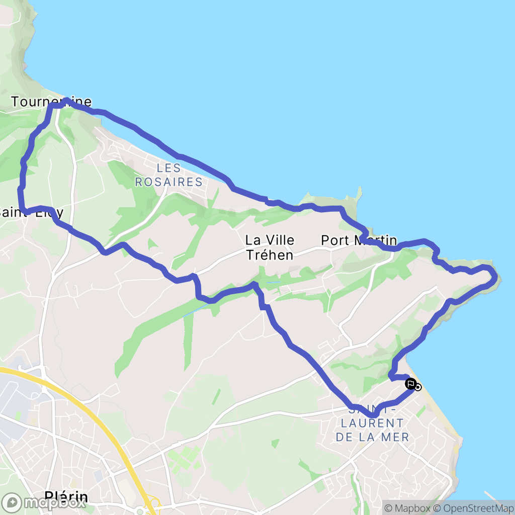 Plérin : carte du parcours de randonnée - France