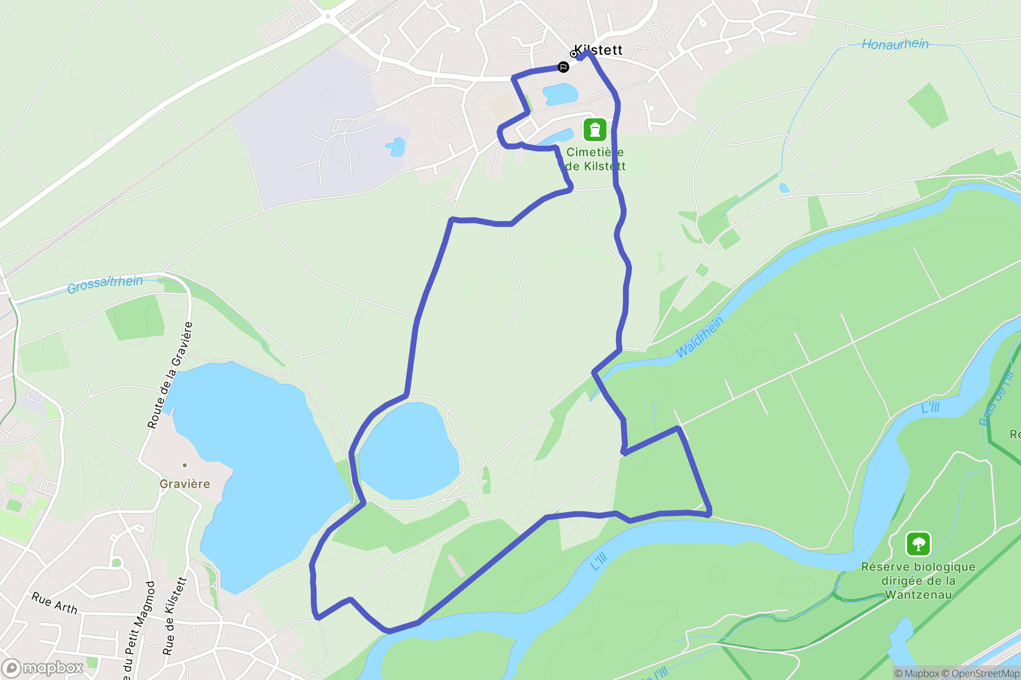 Kilstett : carte du parcours de randonnée - France
