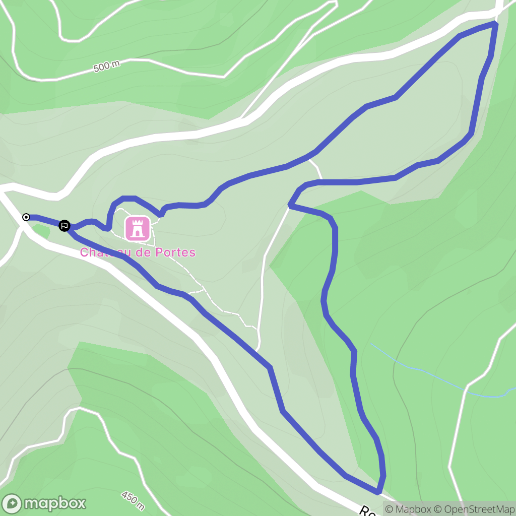 Portes : carte du parcours de randonnée - France