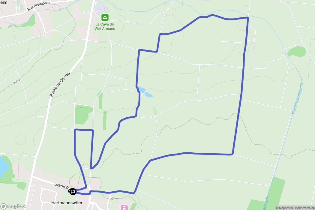 Hartmannswiller : carte du parcours de randonnée - France