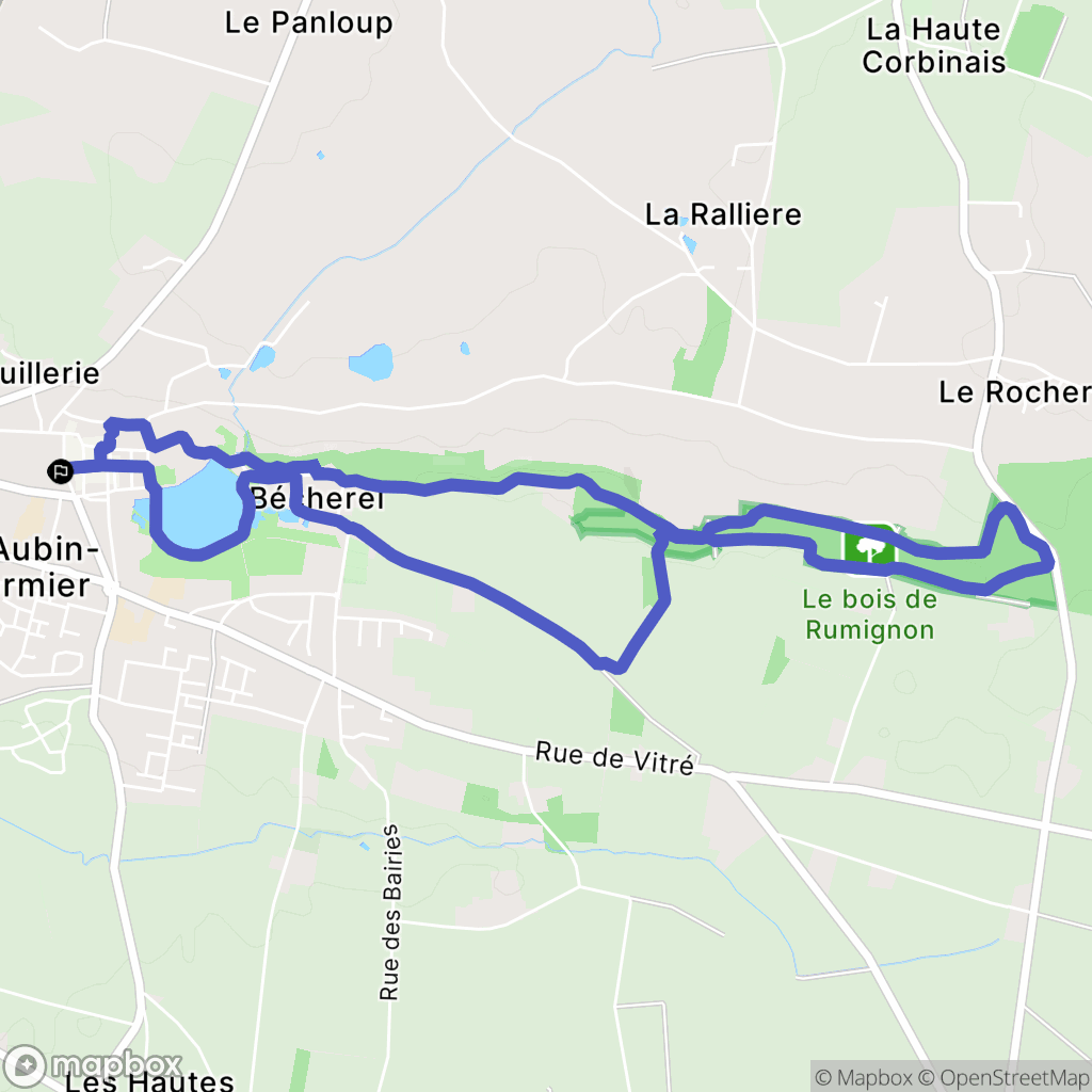 Saint-Aubin-du-Cormier : carte du parcours de randonnée - France