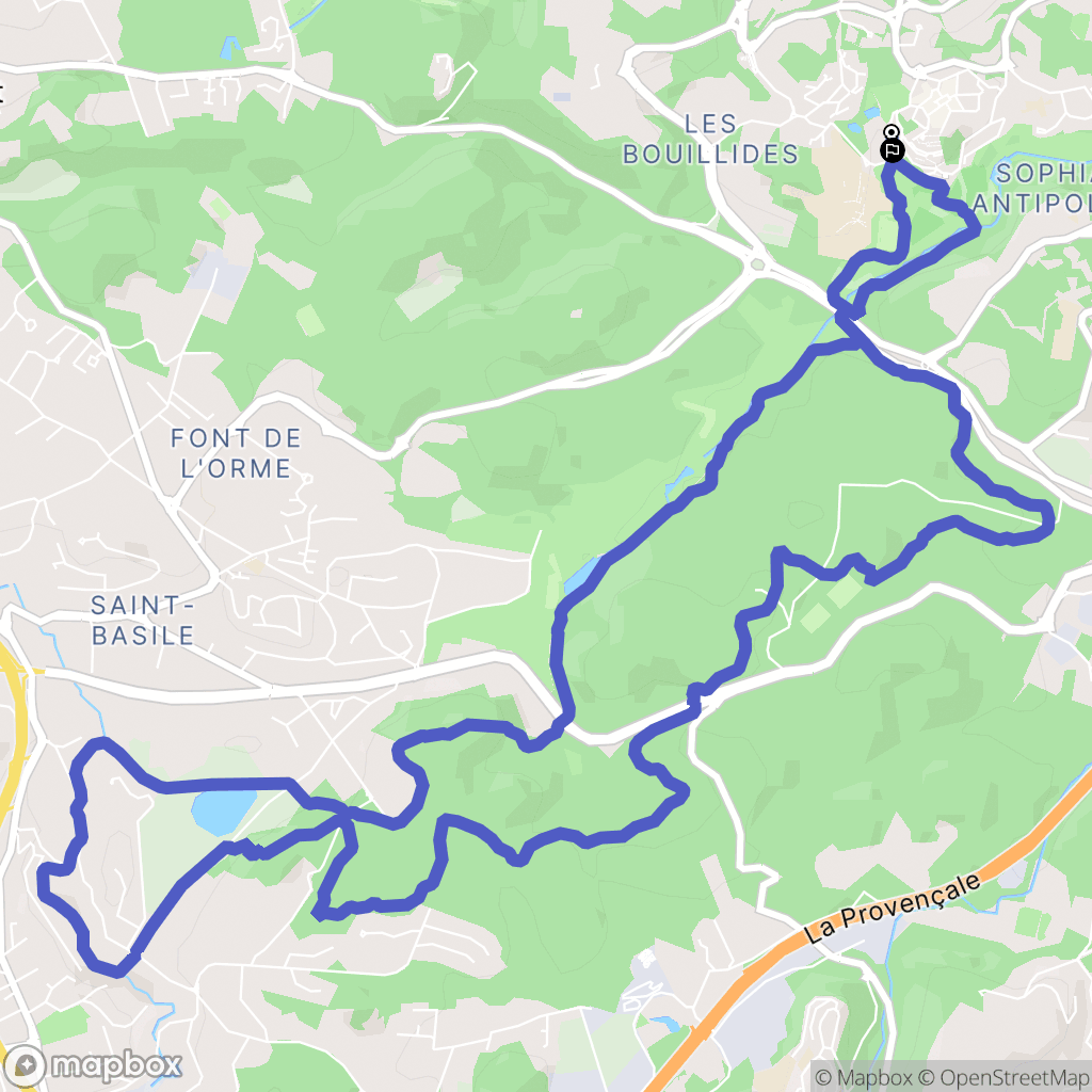 Valbonne : carte du parcours de randonnée - France