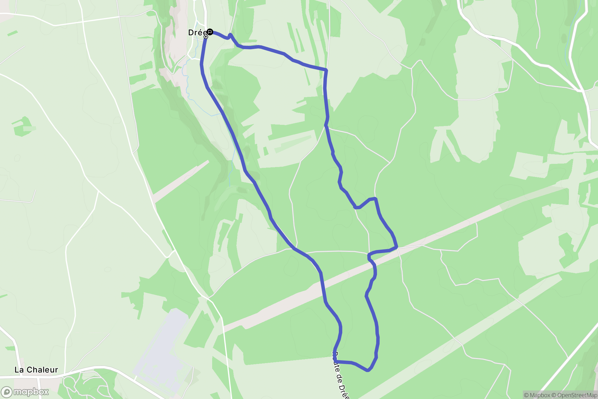 Drée : carte du parcours de randonnée - France