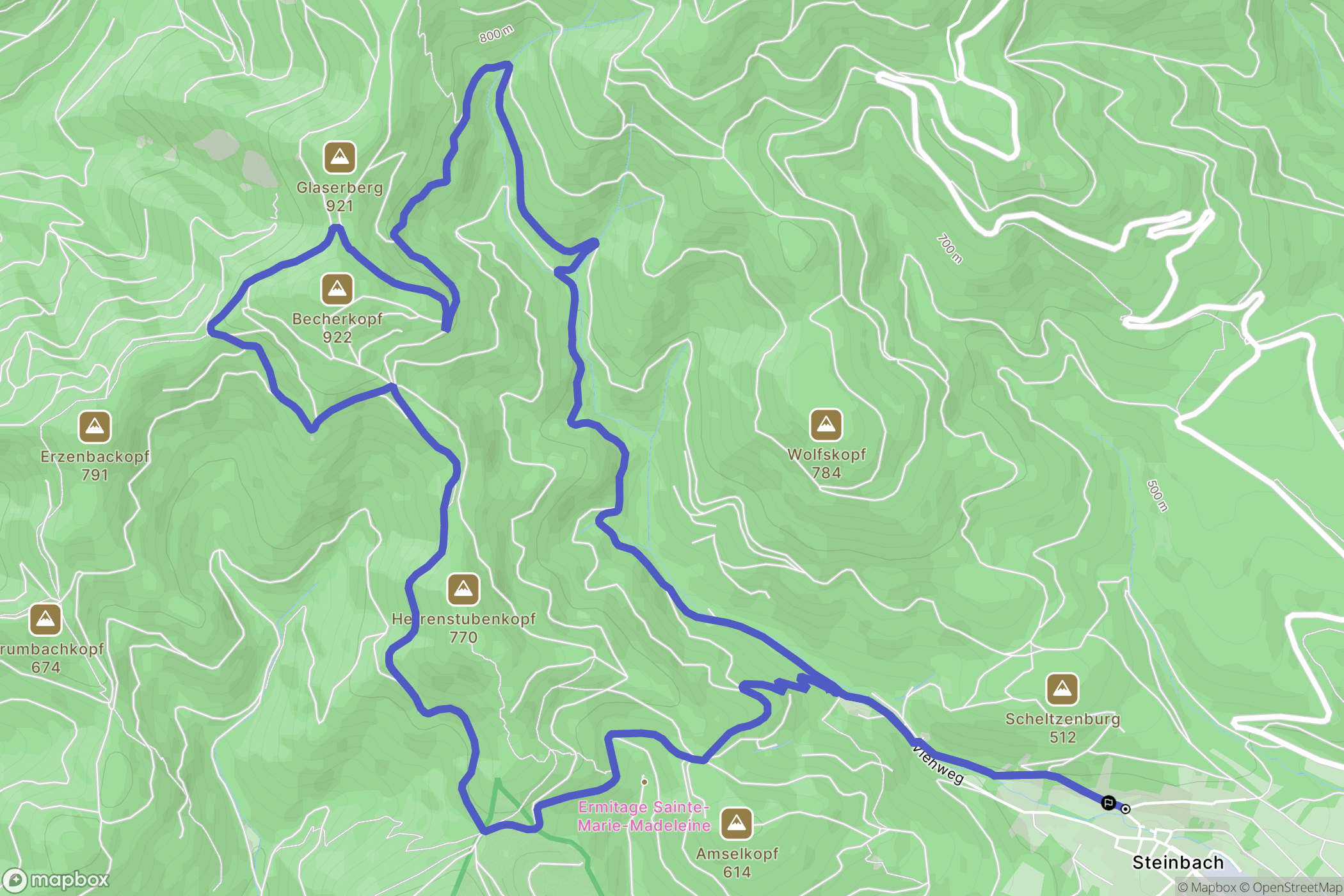 Steinbach : carte du parcours de randonnée - France