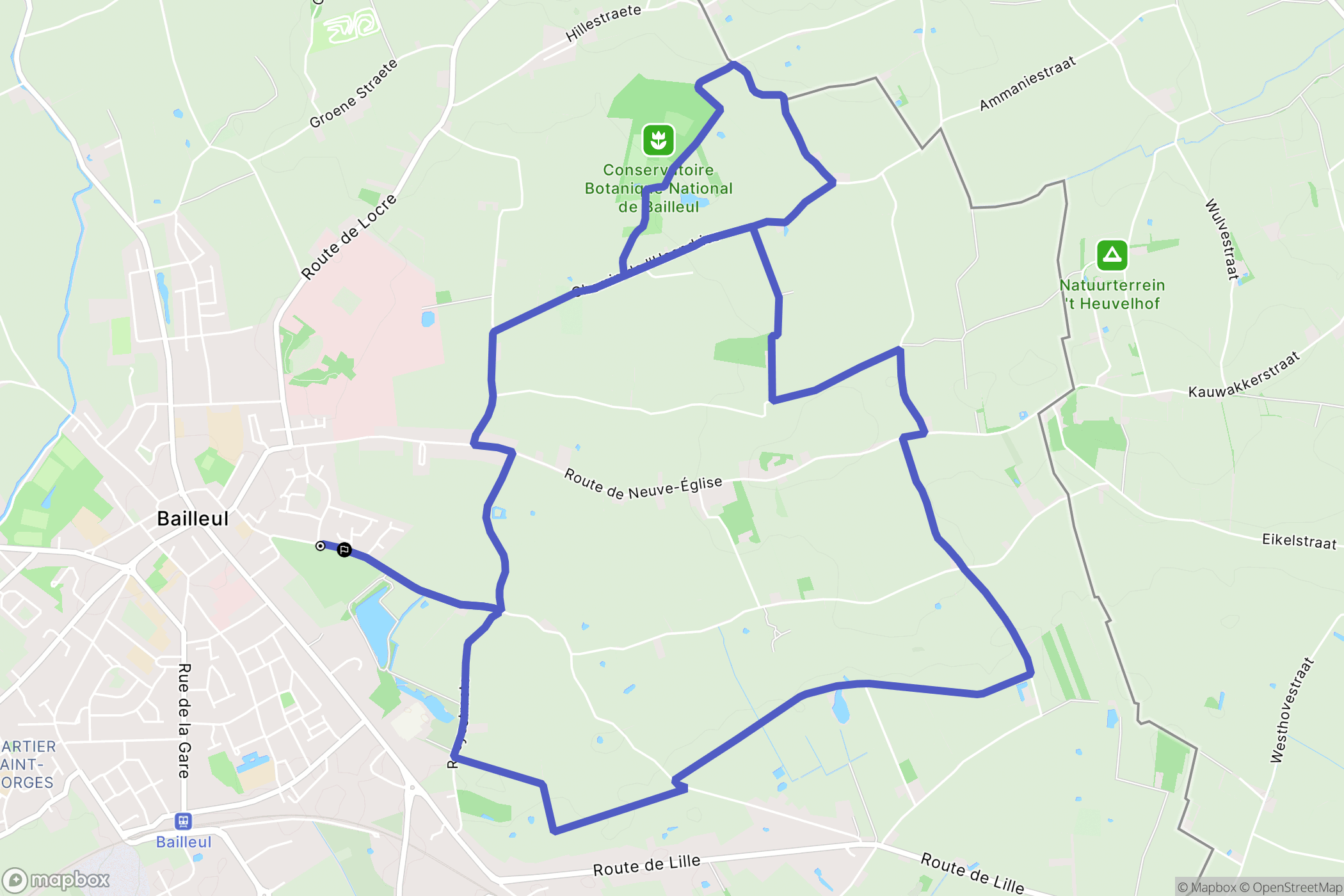 Bailleul : carte du parcours de randonnée - France