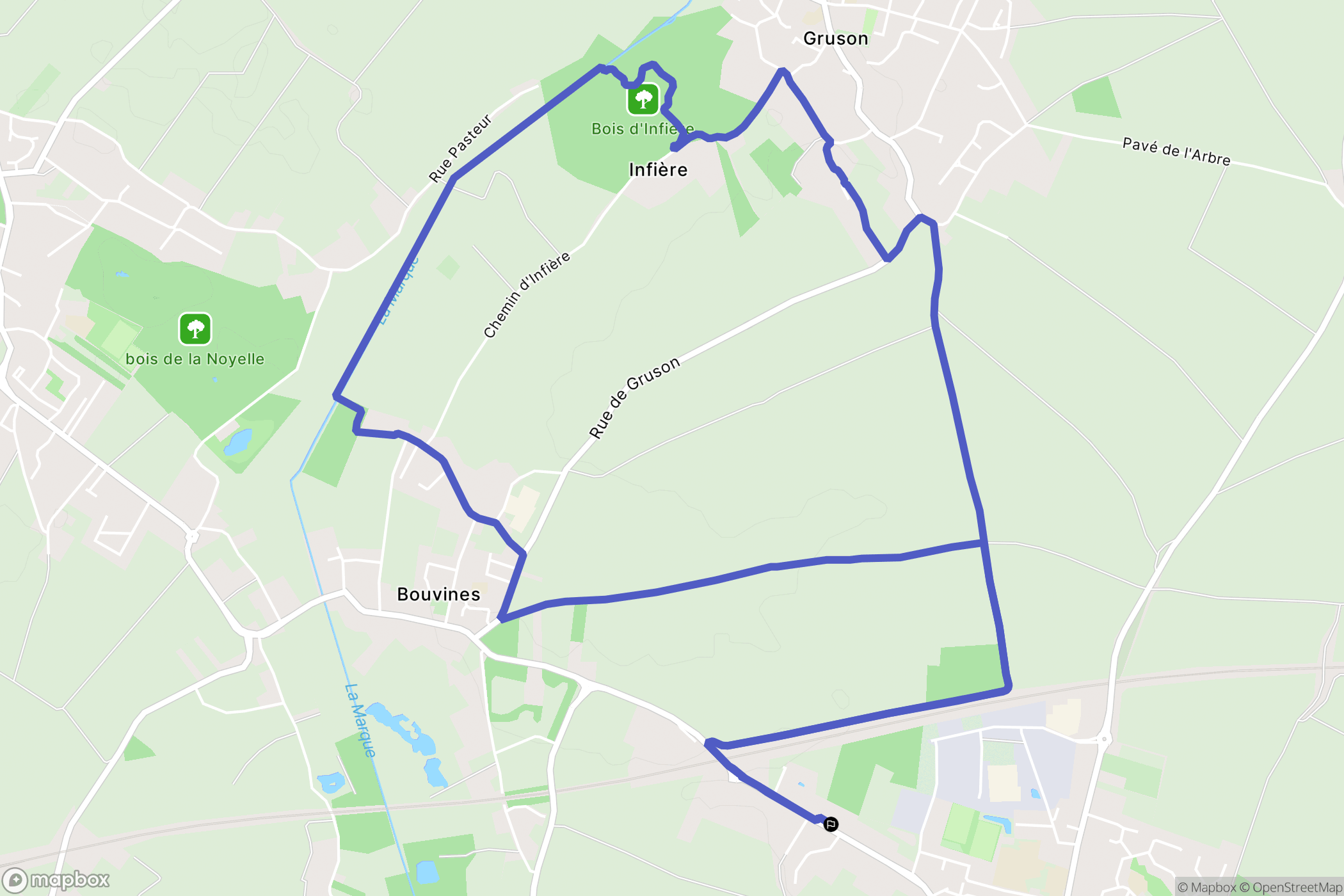 Cysoing : carte du parcours de randonnée - France