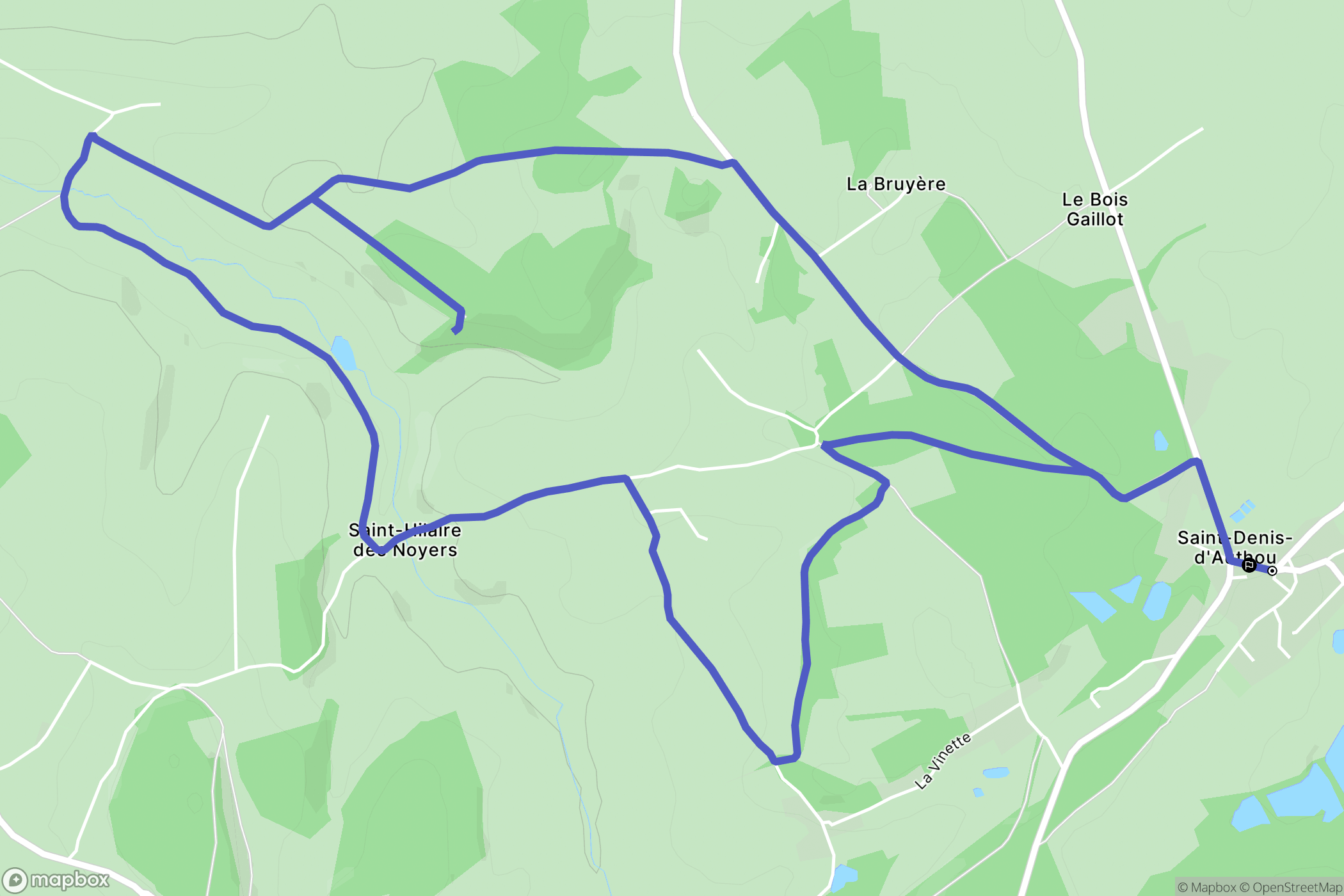 Saintigny : carte du parcours de randonnée - France