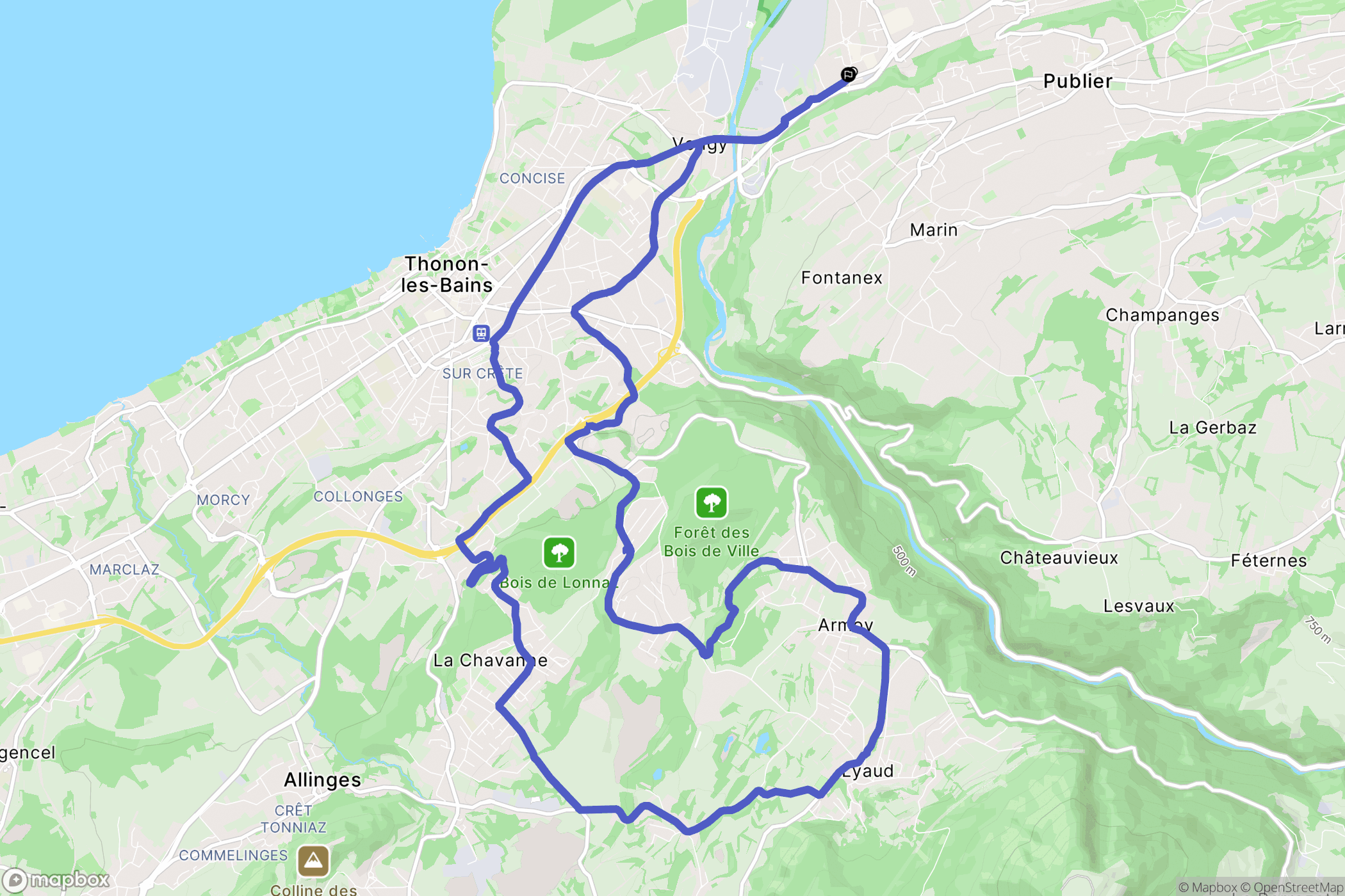 Publier : carte du parcours de randonnée - France