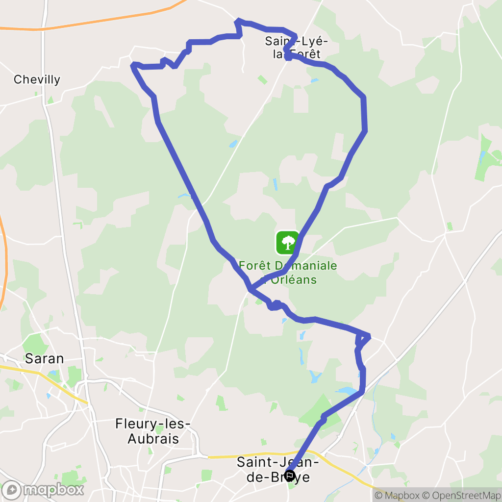 Saint-Jean-de-Braye : carte du parcours de randonnée - France