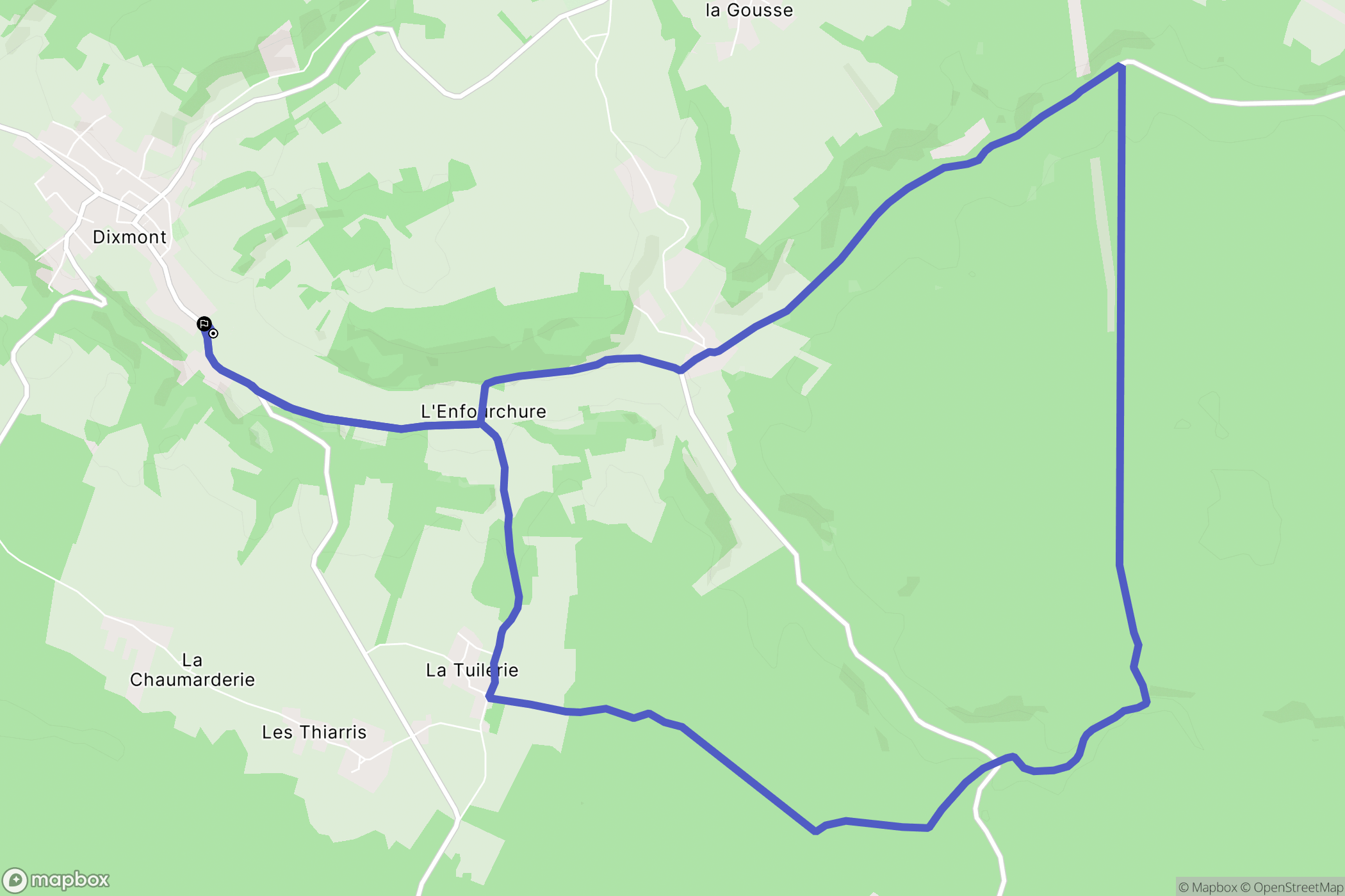 Dixmont : carte du parcours de randonnée - France