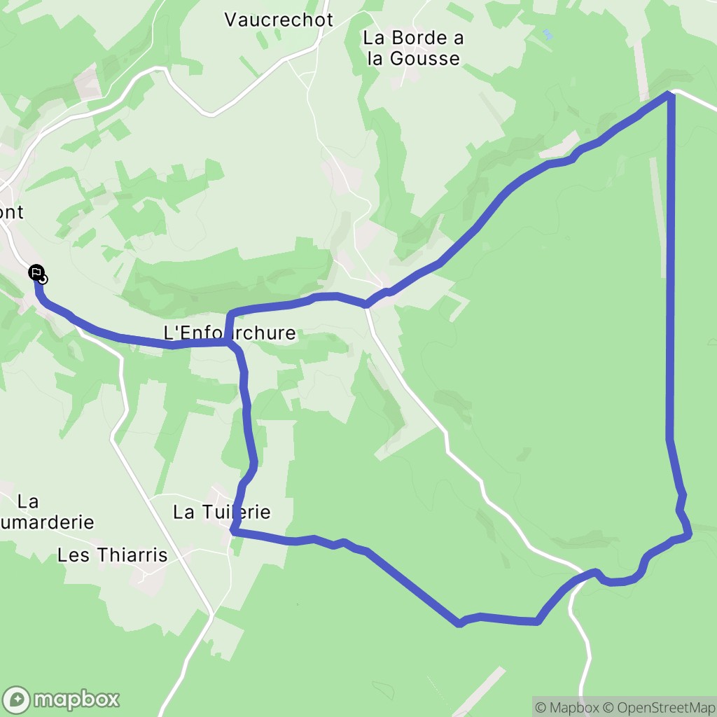 Dixmont : carte du parcours de randonnée - France