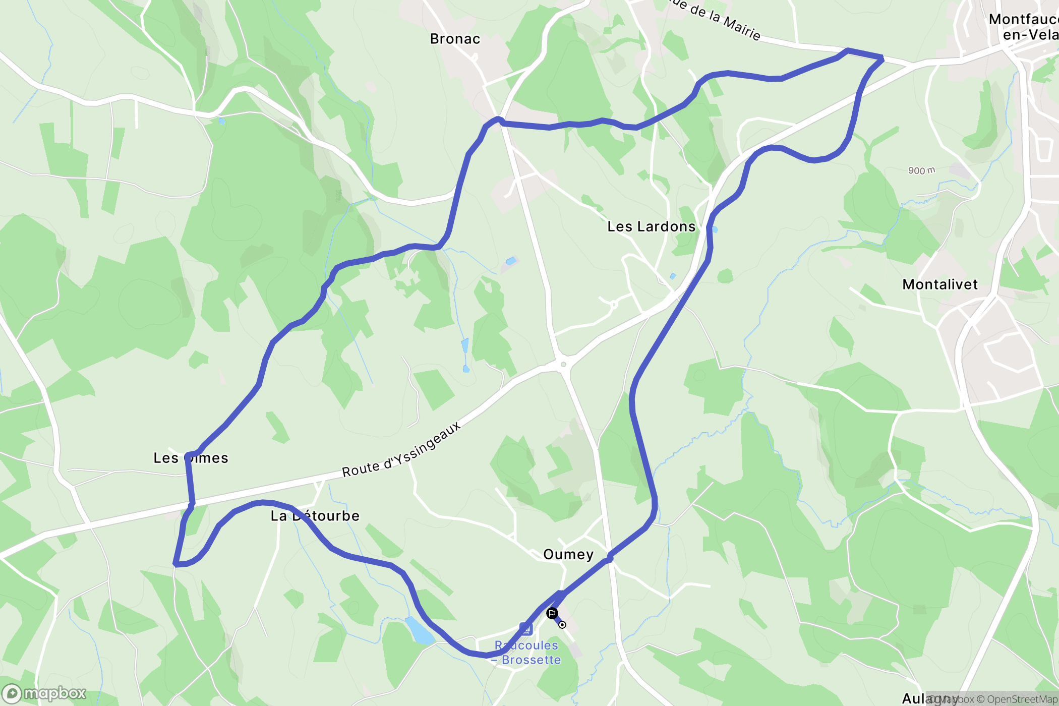 Raucoules : carte du parcours de randonnée - France
