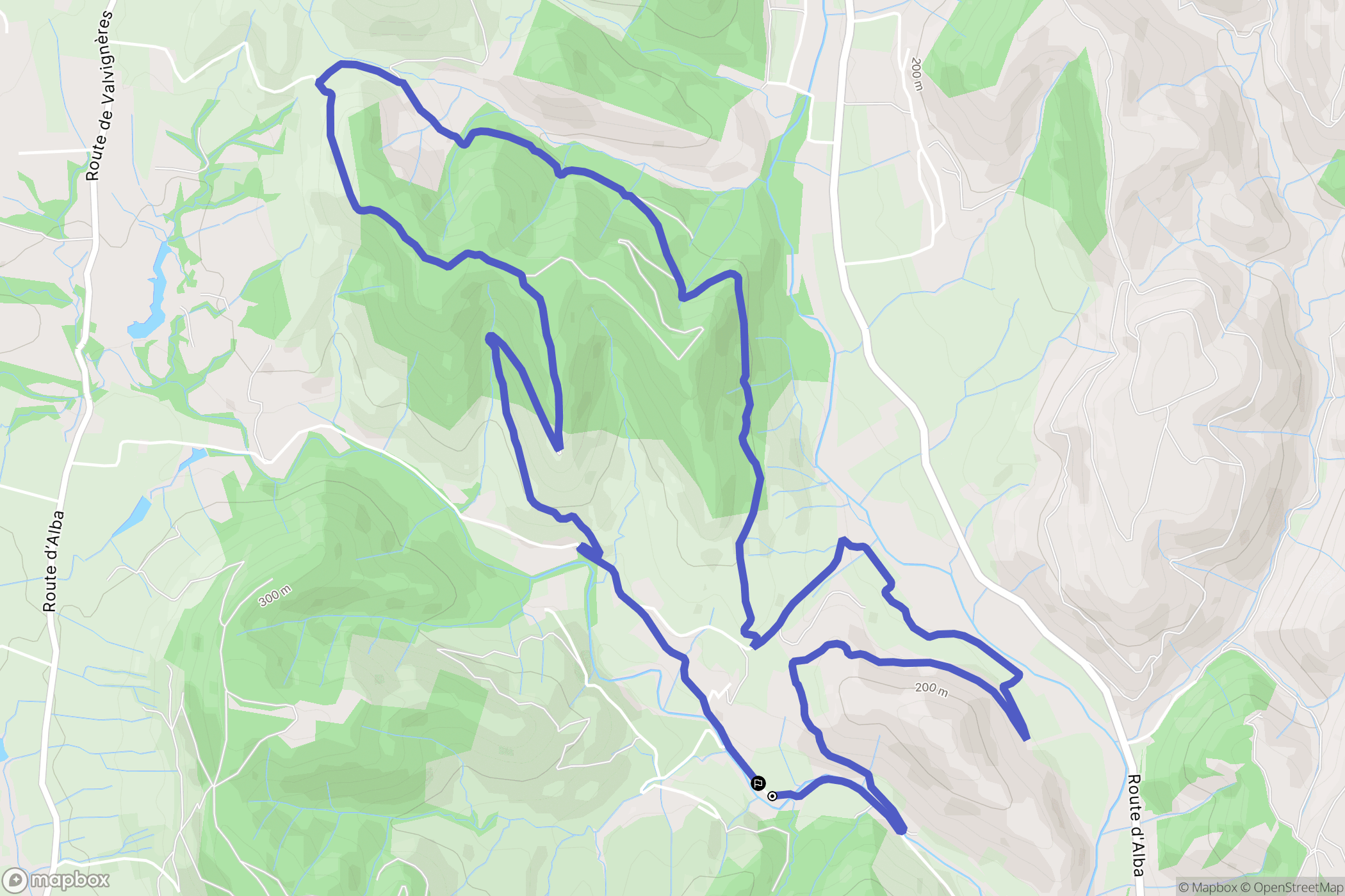 Saint-Thomé : carte du parcours de randonnée - France