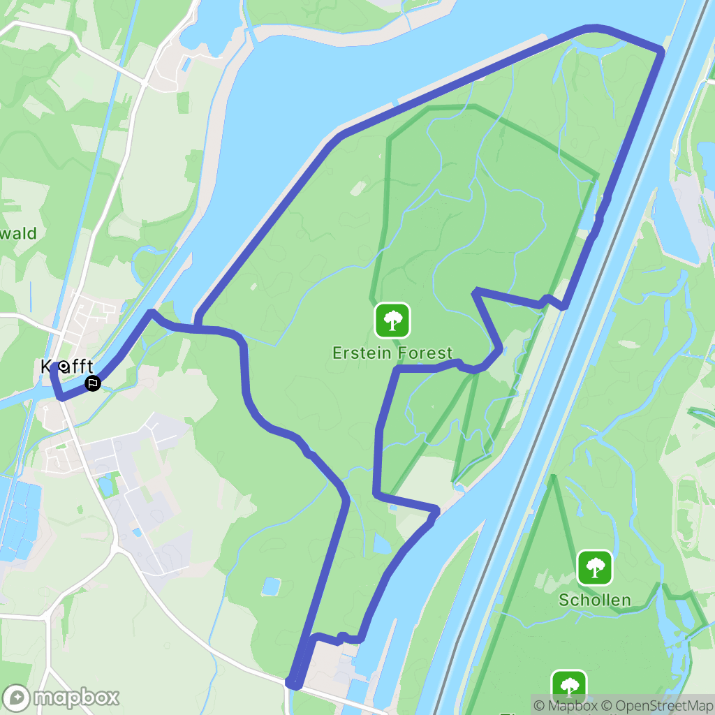 Erstein : carte du parcours de randonnée - France