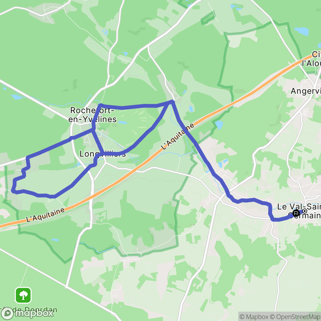 Le Val-Saint-Germain : carte du parcours de randonnée - France