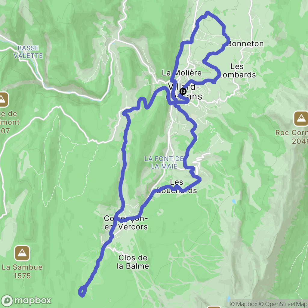Villard-de-Lans : carte du parcours de randonnée - France