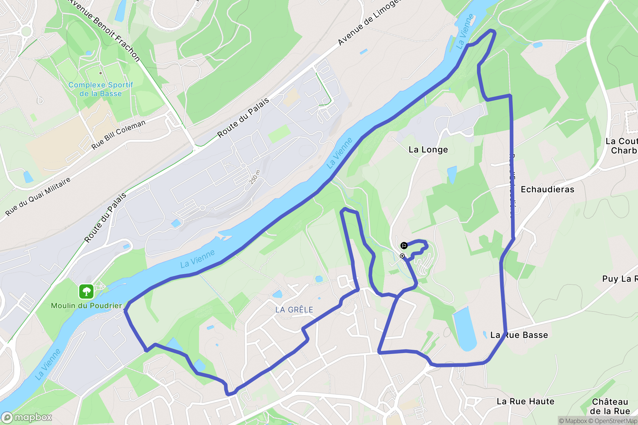 Panazol : carte du parcours de randonnée - France