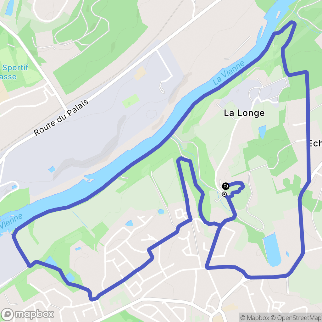 Panazol : carte du parcours de randonnée - France