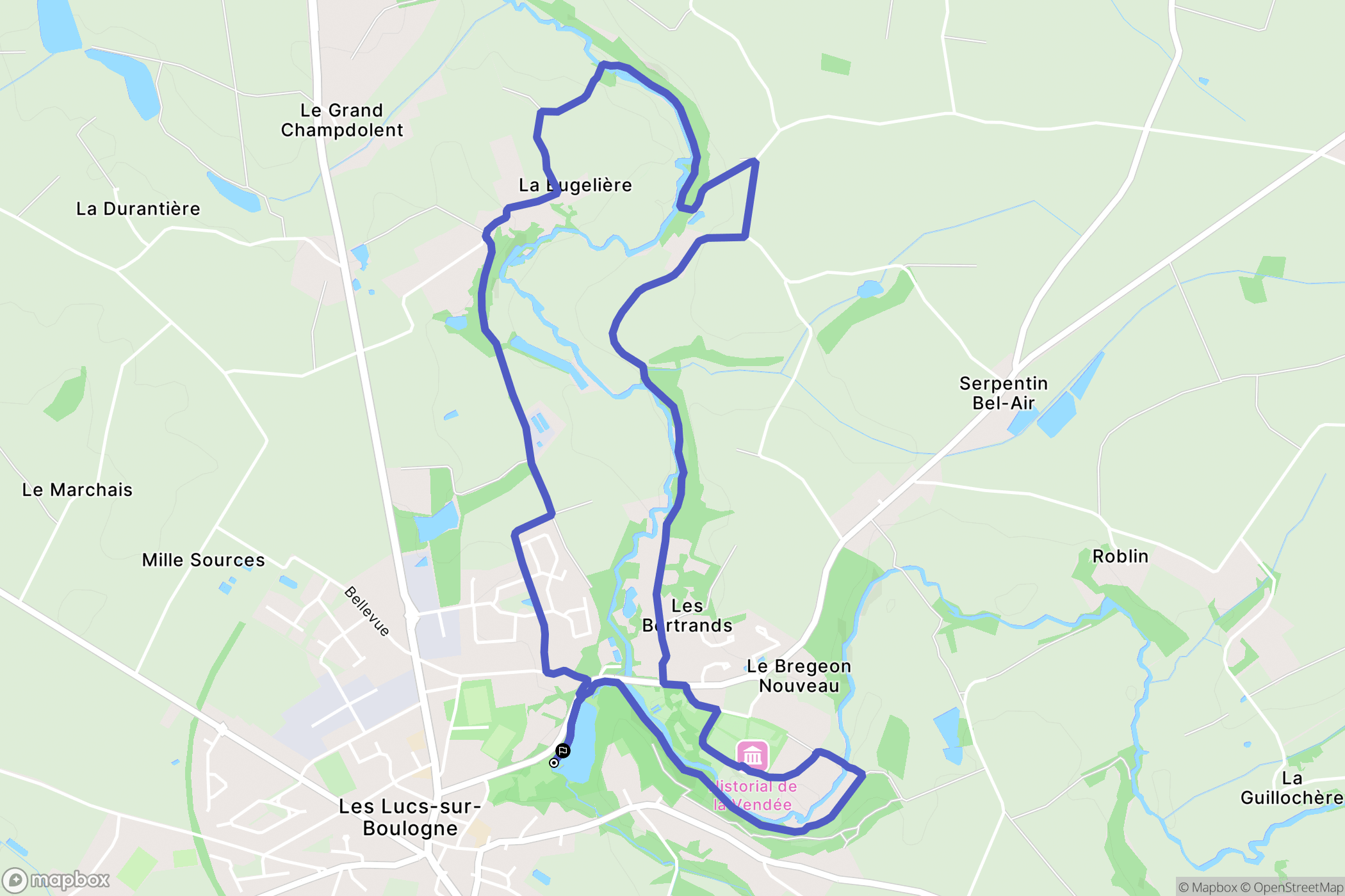 Les Lucs-sur-Boulogne : carte du parcours de randonnée - France
