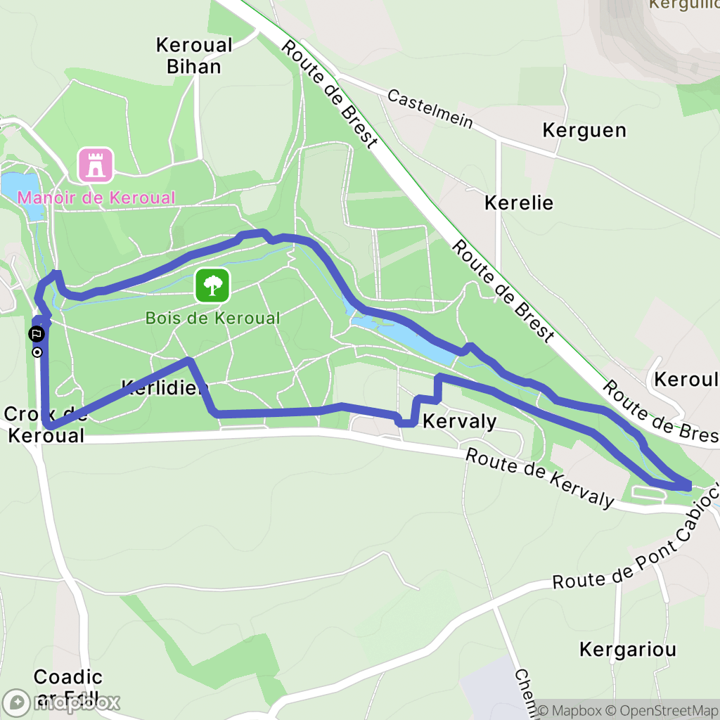 Guilers : carte du parcours de randonnée - France