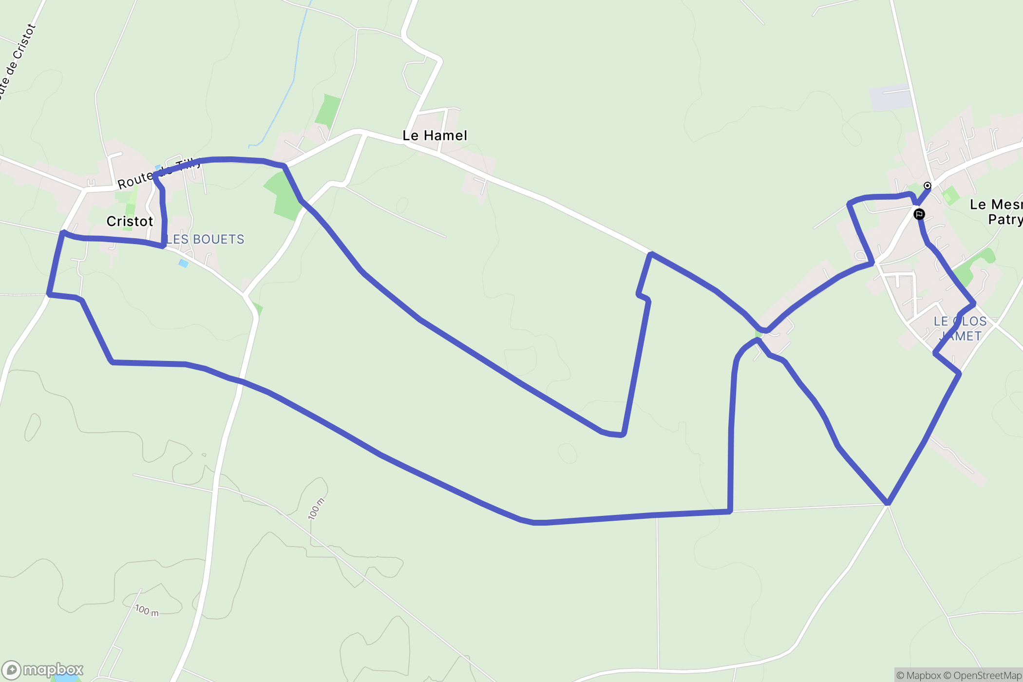 Thue et Mue : carte du parcours de randonnée - France