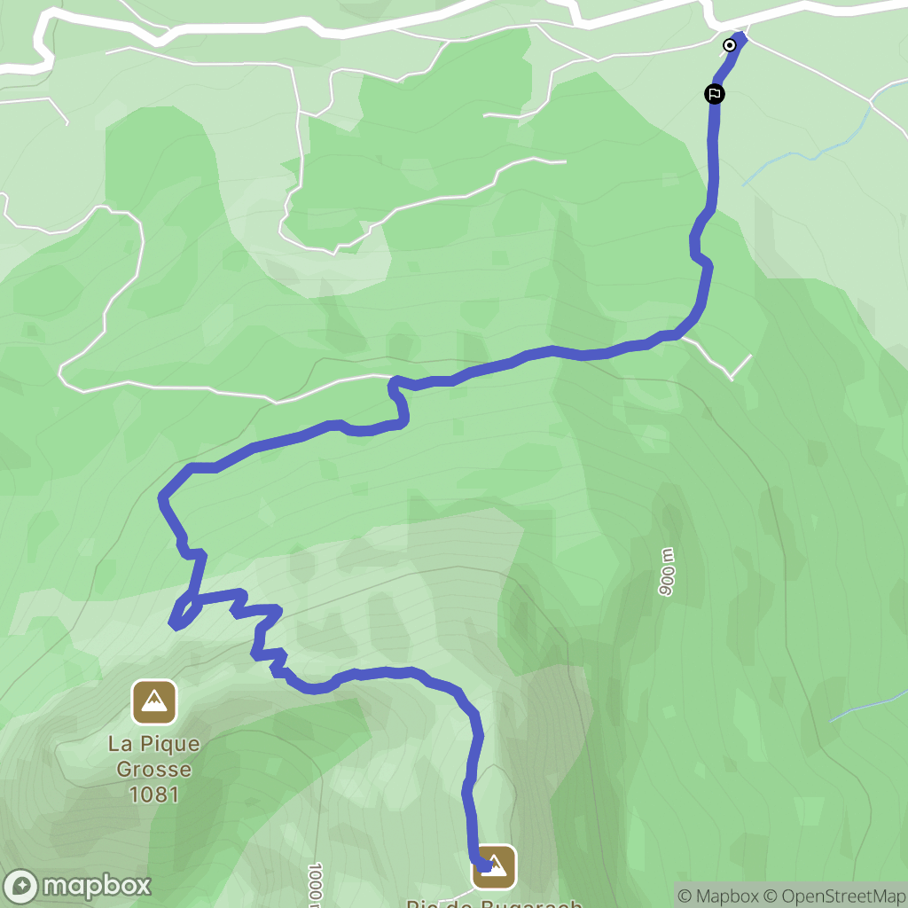 Bugarach : carte du parcours de randonnée - France
