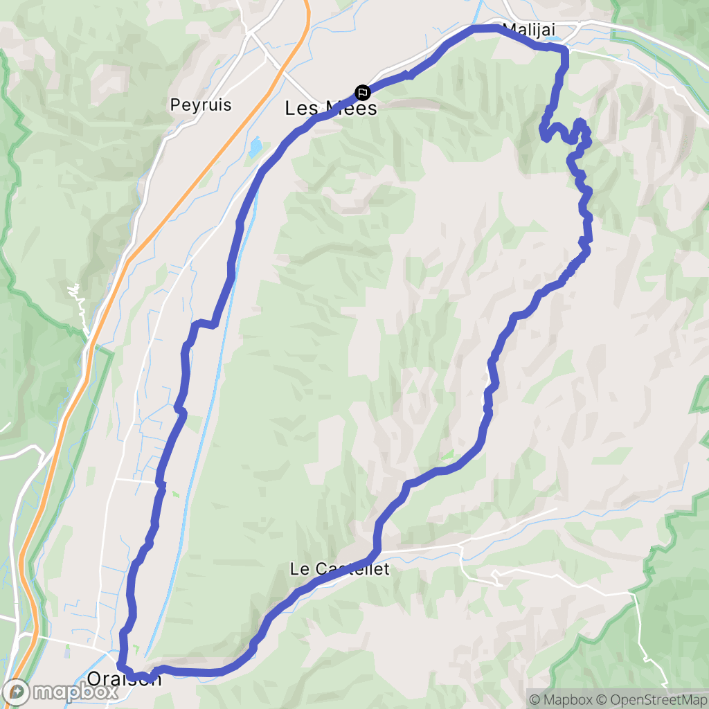 Les Mées : carte du parcours de randonnée - France