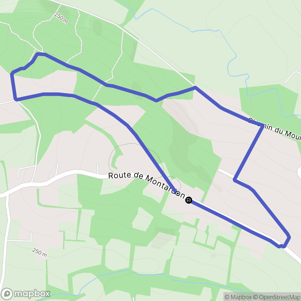 Buros : carte du parcours de randonnée - France