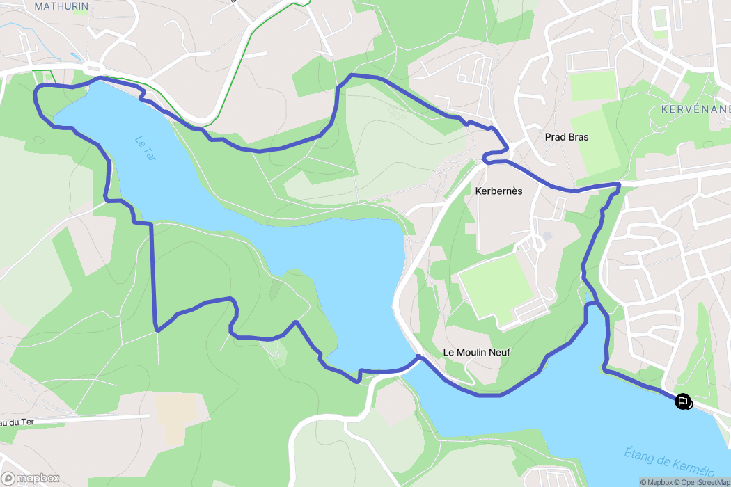 Lorient : carte du parcours de randonnée - France