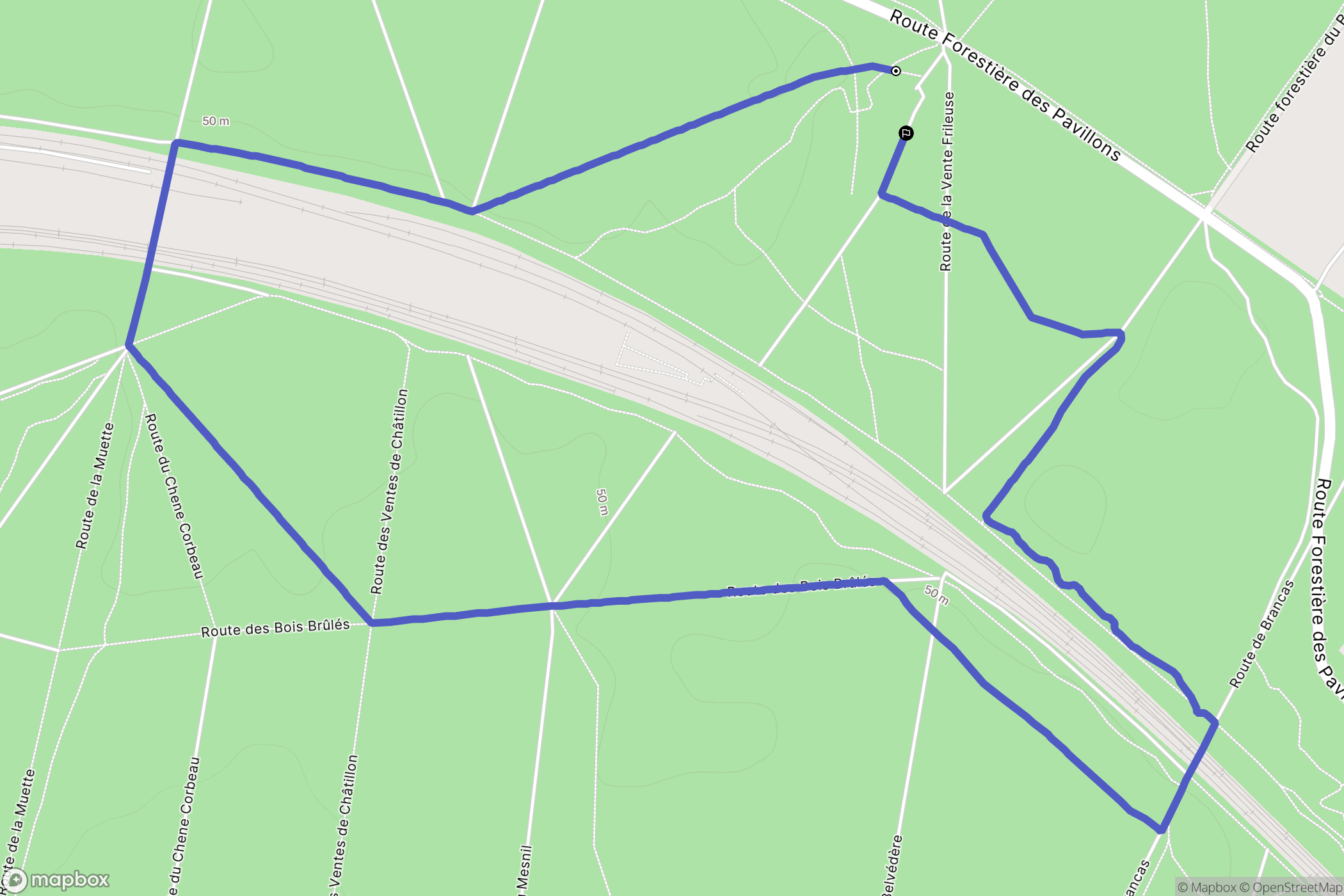 Saint-Germain-en-Laye : carte du parcours de randonnée - France