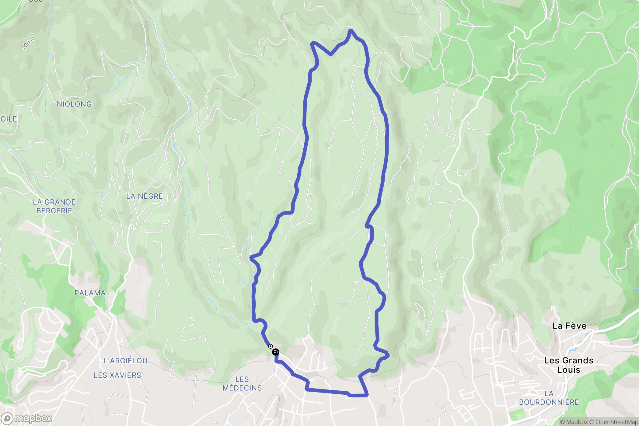 Plan-de-Cuques : carte du parcours de randonnée - France