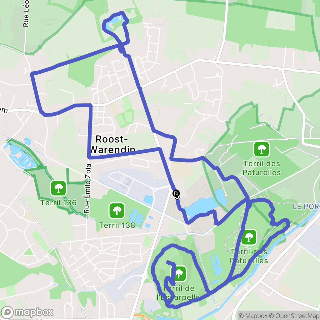 Roost-Warendin : carte du parcours de randonnée - France