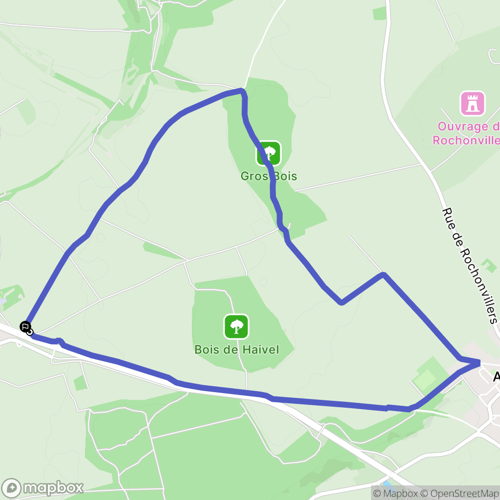 Havange : carte du parcours de randonnée - France