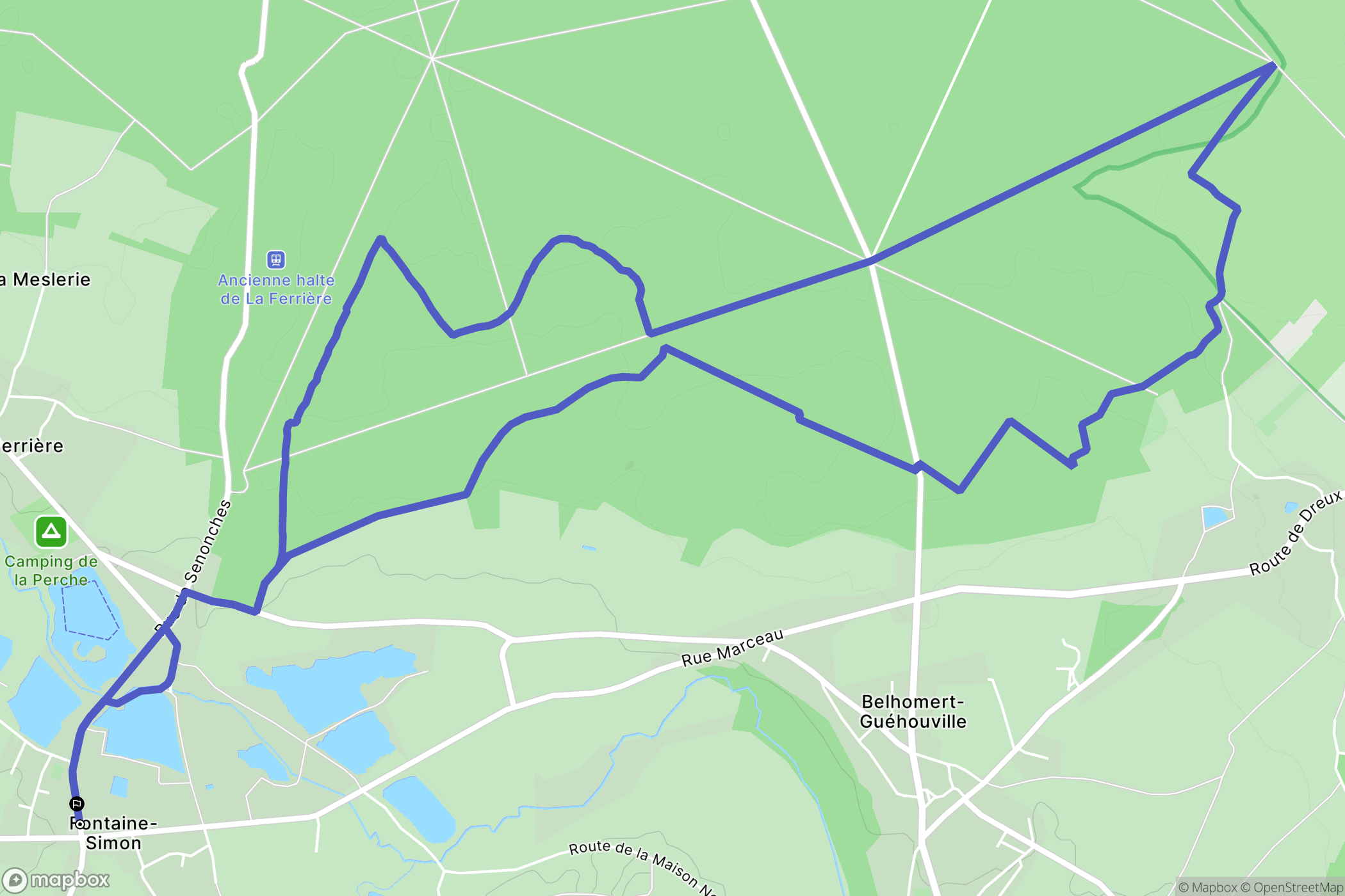 Fontaine-Simon : carte du parcours de randonnée - France