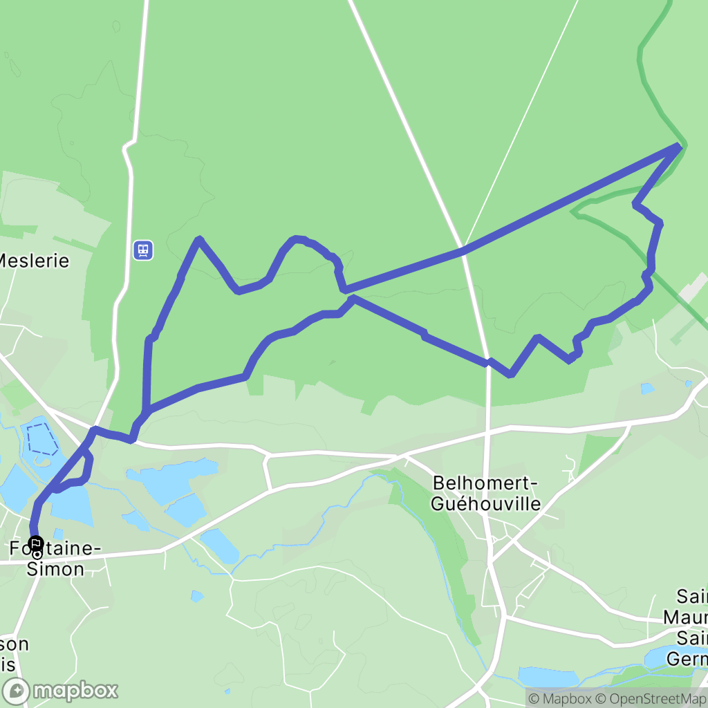 Fontaine-Simon : carte du parcours de randonnée - France