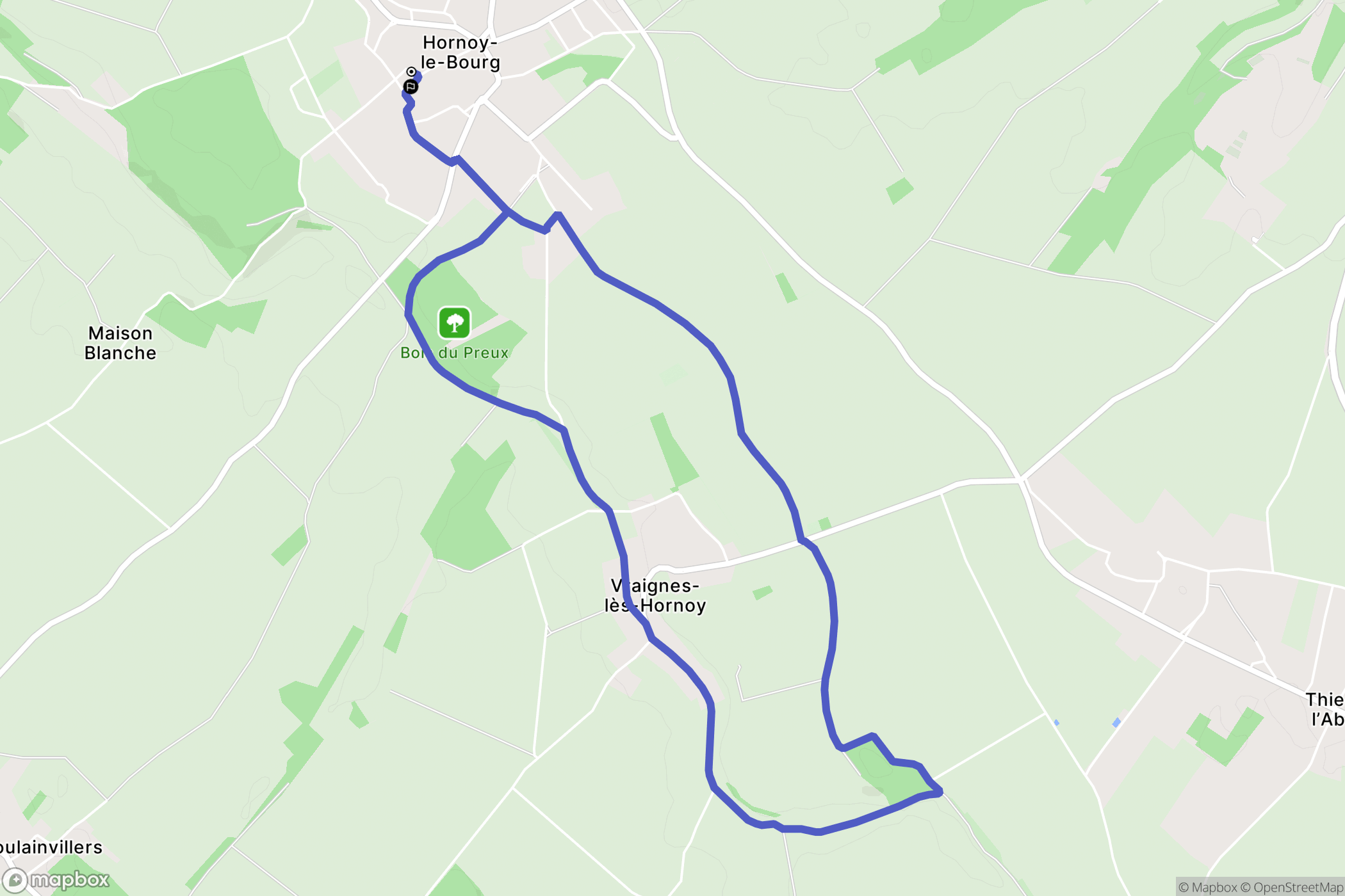 Hornoy-le-Bourg : carte du parcours de randonnée - France