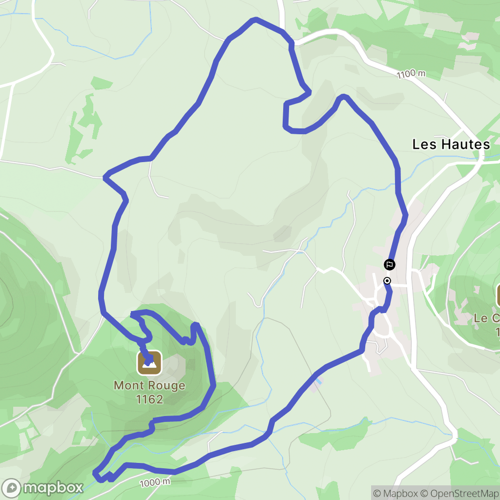 Queyrières : carte du parcours de randonnée - France