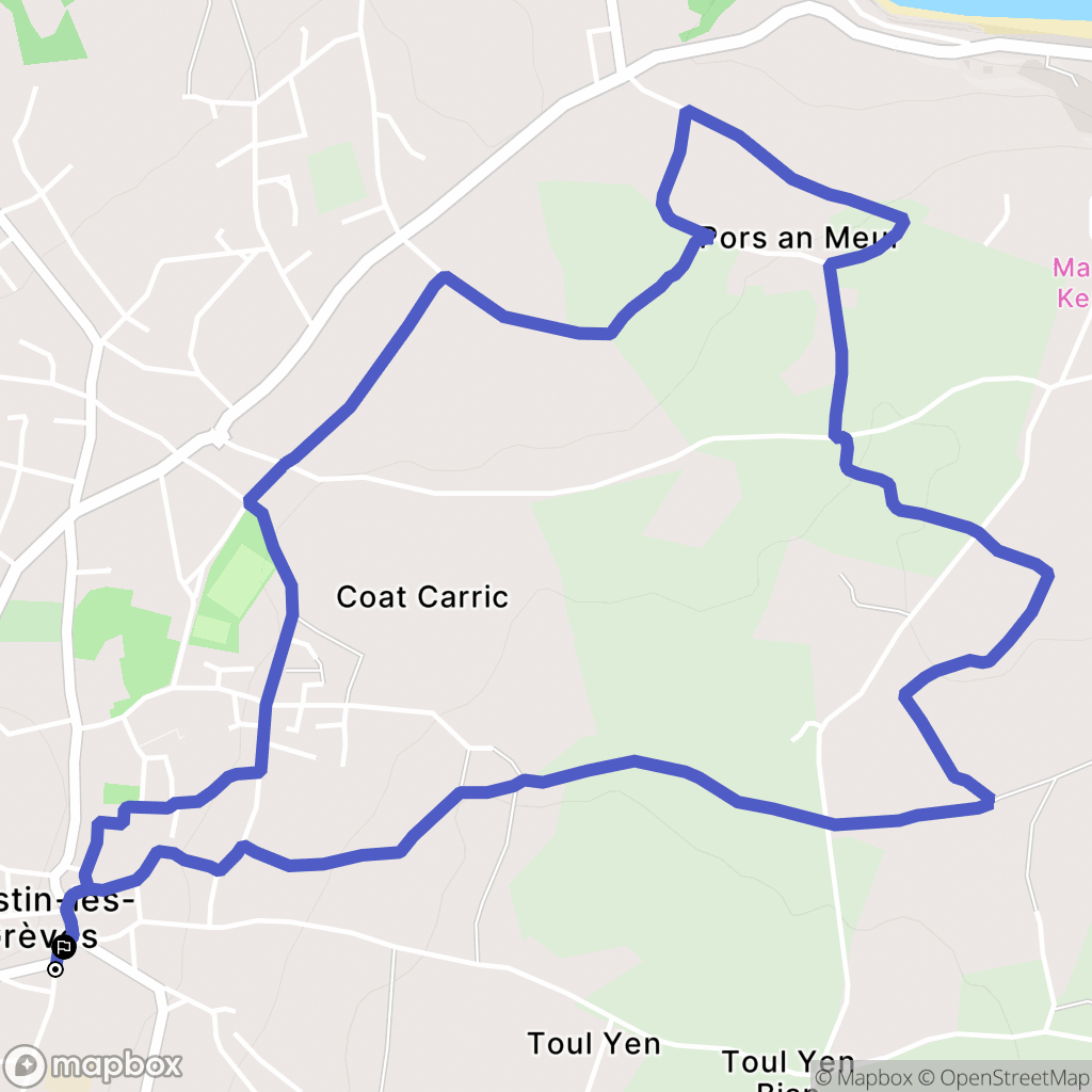 Plestin-les-Grèves : carte du parcours de randonnée - France
