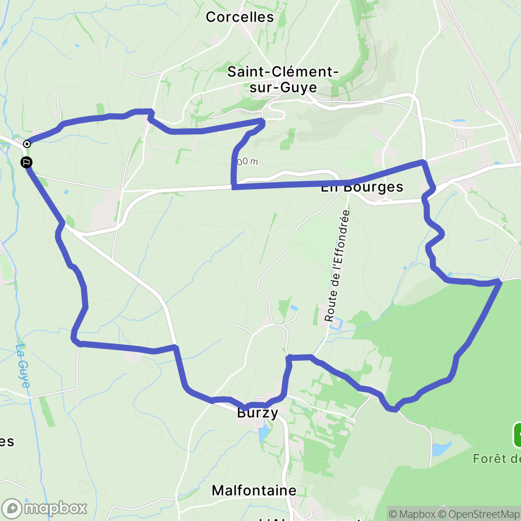 Saint-Clément-sur-Guye : carte du parcours de randonnée - France