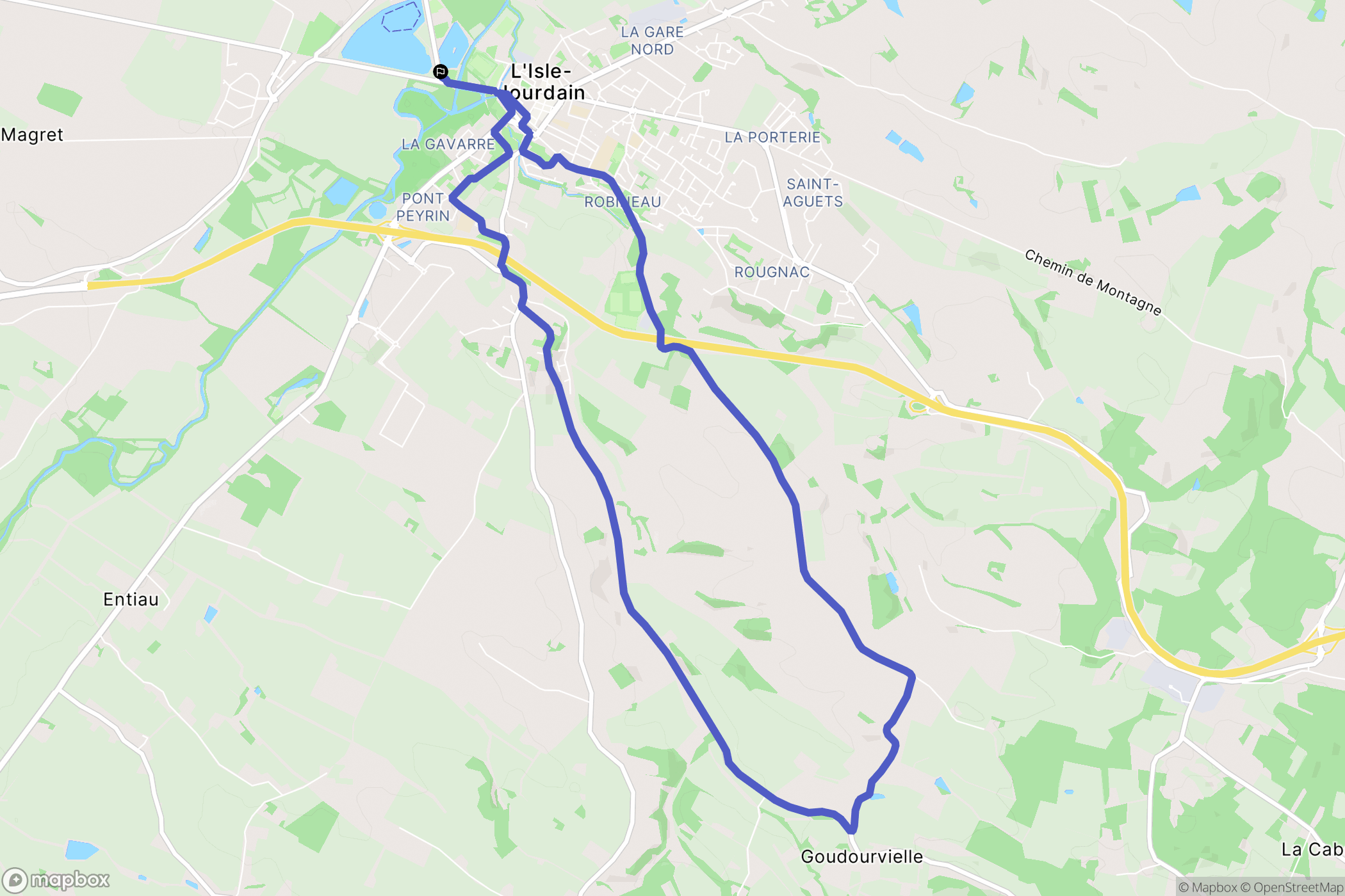 L'Isle-Jourdain : carte du parcours de randonnée - France