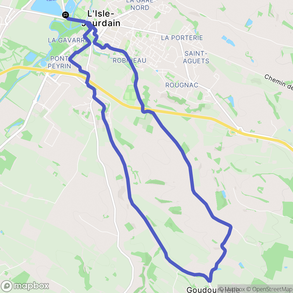 L'Isle-Jourdain : carte du parcours de randonnée - France