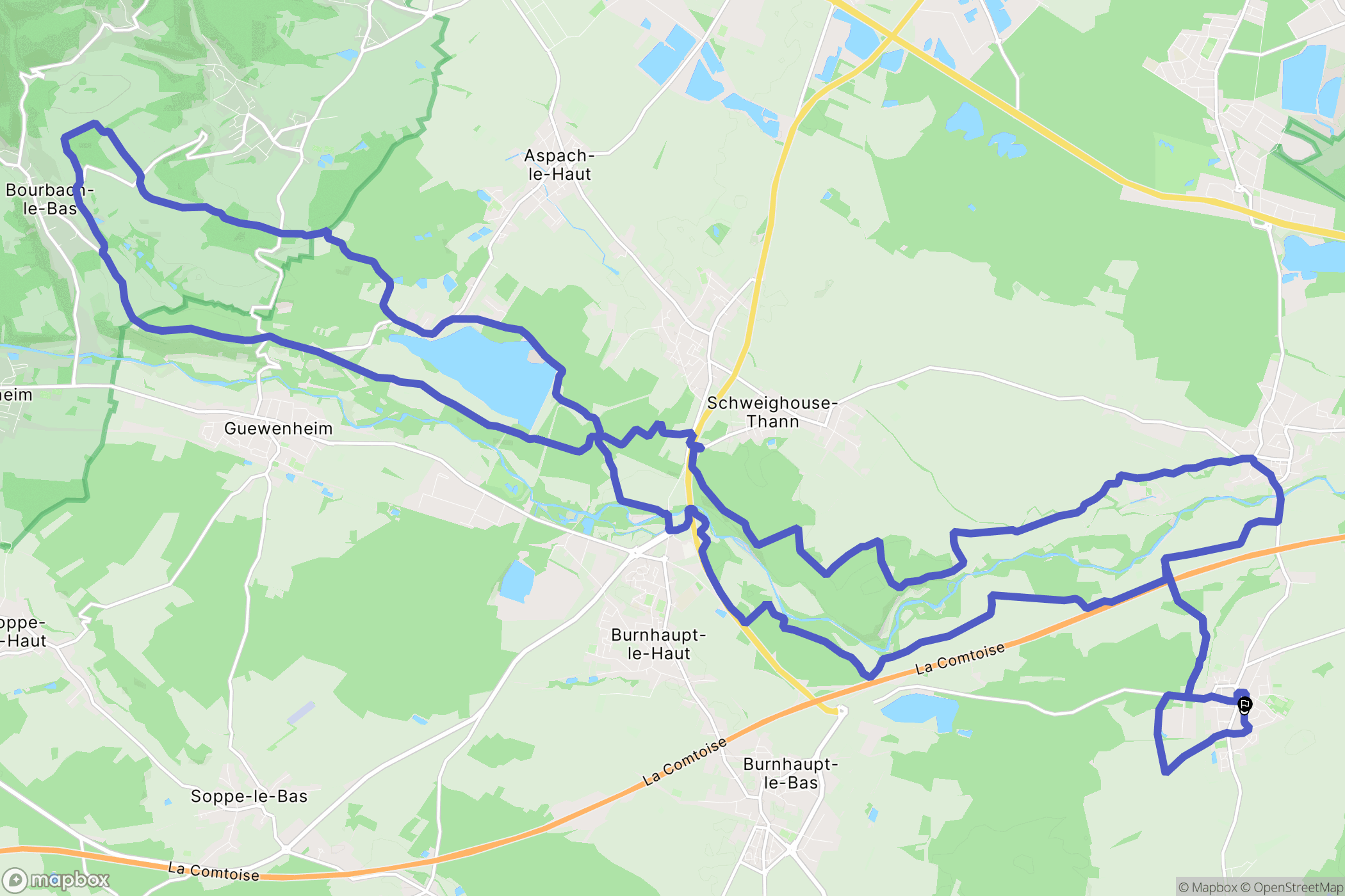 Heimsbrunn : carte du parcours de randonnée - France