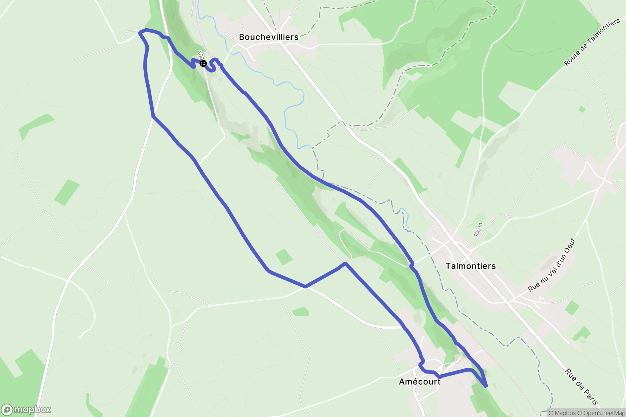 Bouchevilliers : carte du parcours de randonnée - France