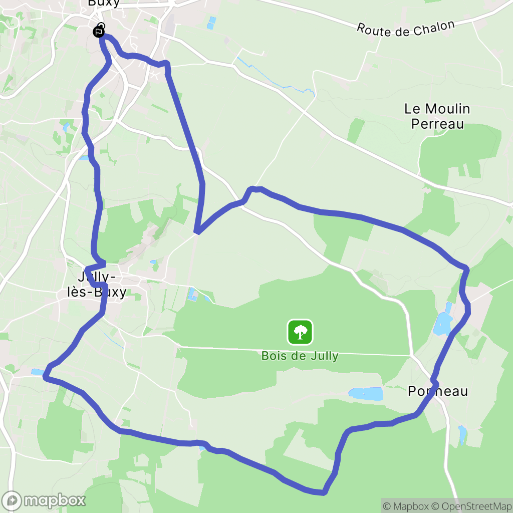 Buxy : carte du parcours de randonnée - France